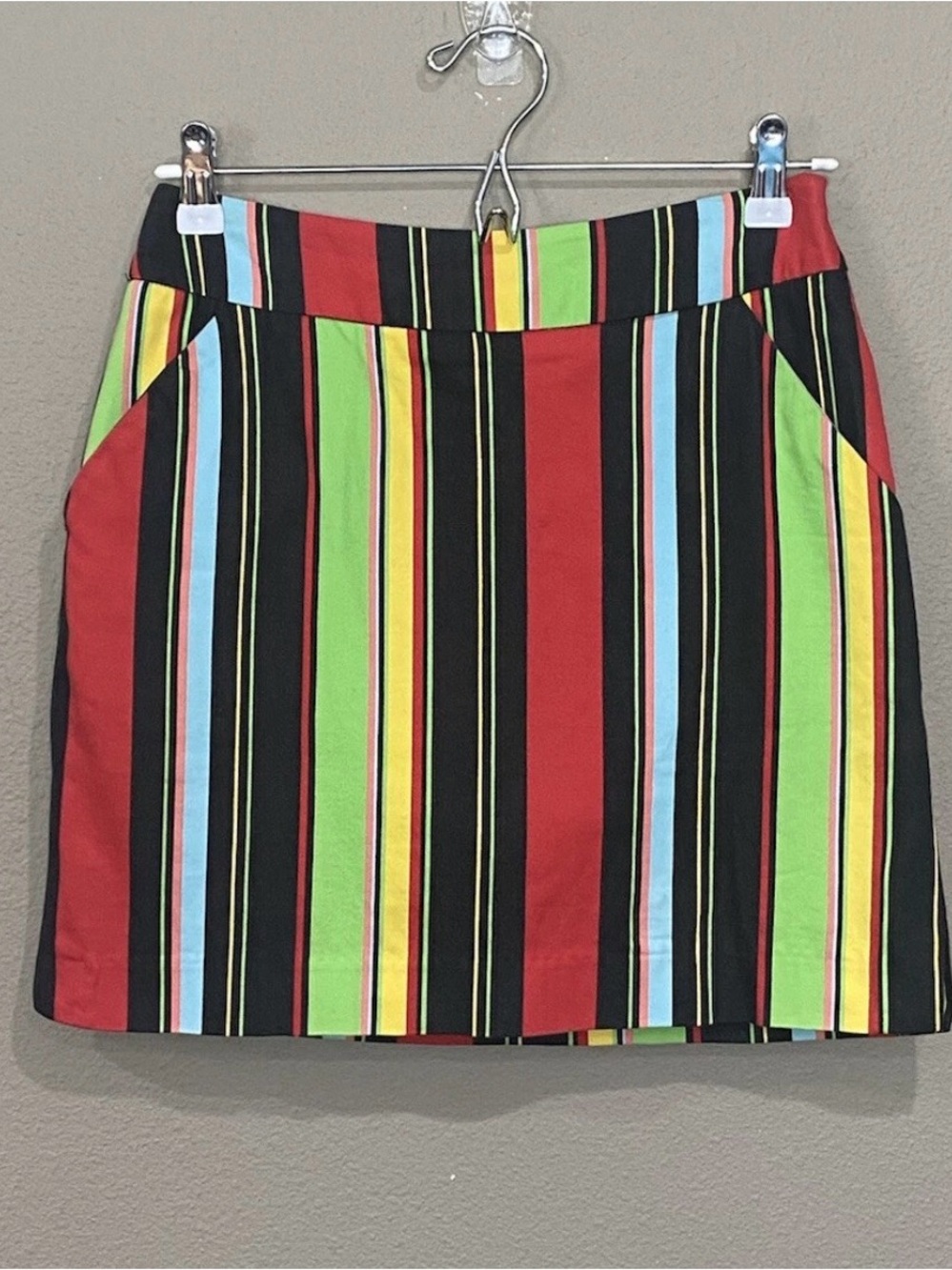 Loudmouth Woman Golf Stripe Multicolor Mini Short Skirt Size 2